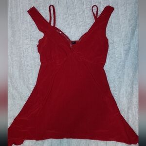Y2K Red Babydoll Camisole Blouse